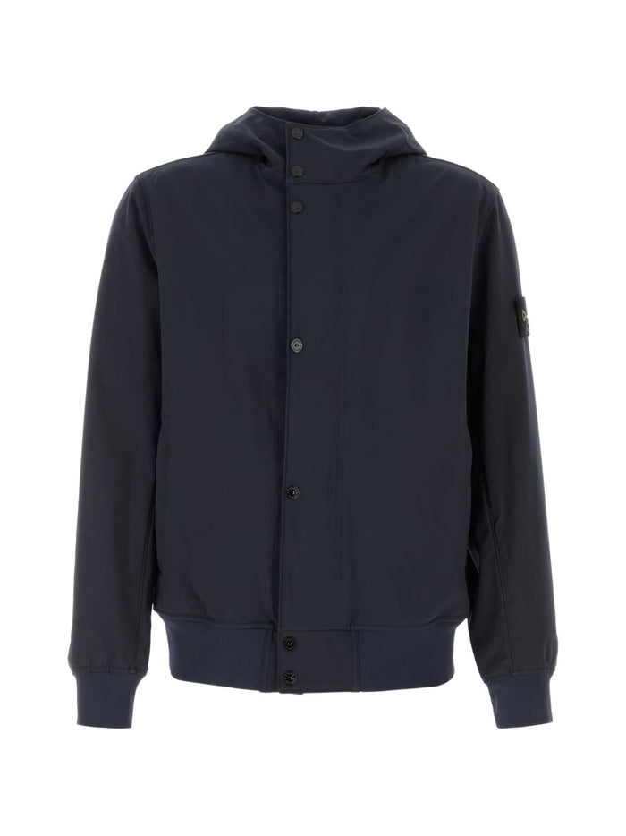 Stone Island Coats Blue Poliestere
