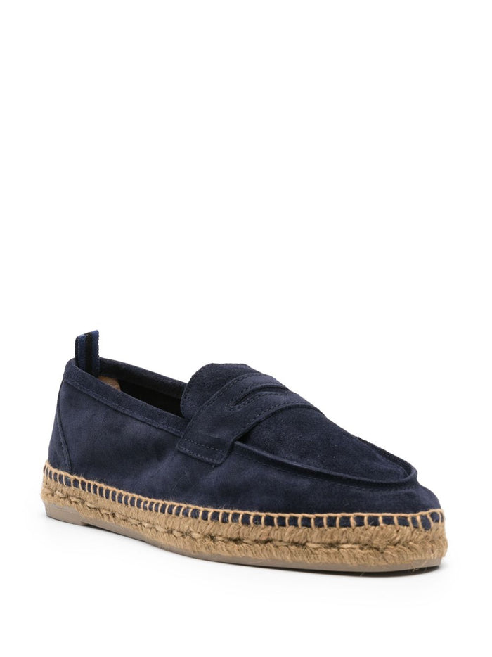 Castaner Flat shoes Blue Raffia