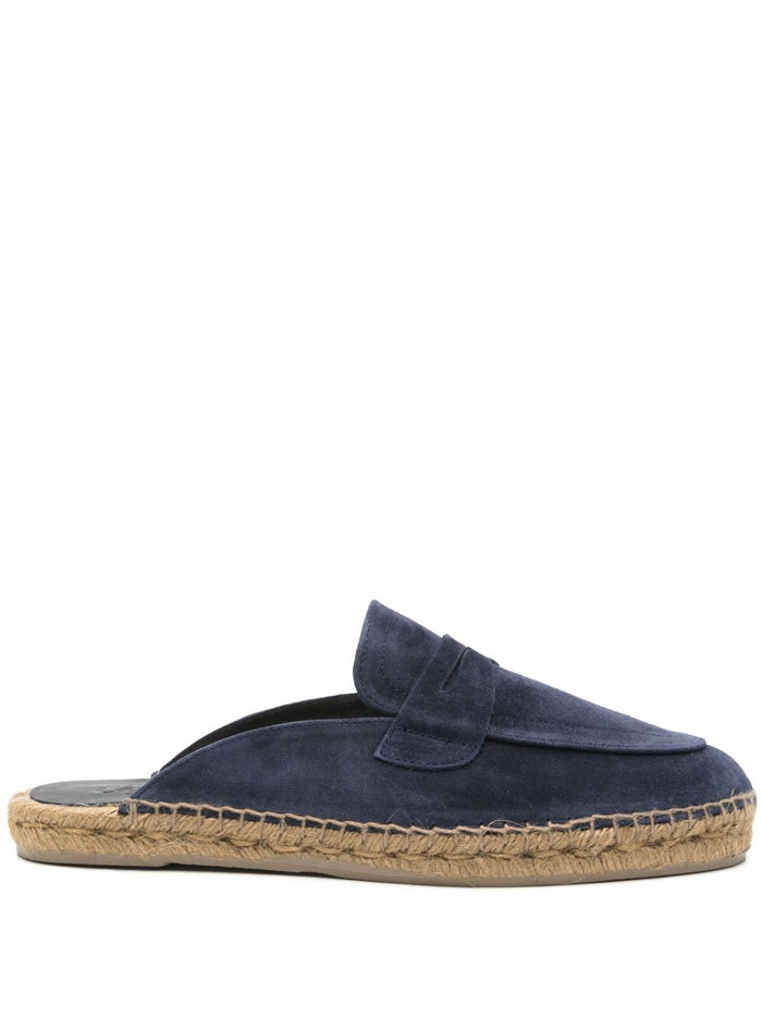 Castaner Flat shoes Blue Raffia