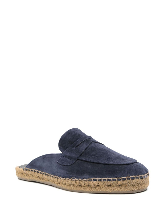 Castaner Flat shoes Blue Raffia