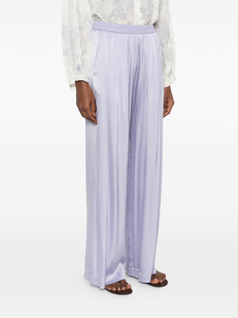 Forte Trousers Lilac Silk Elastane