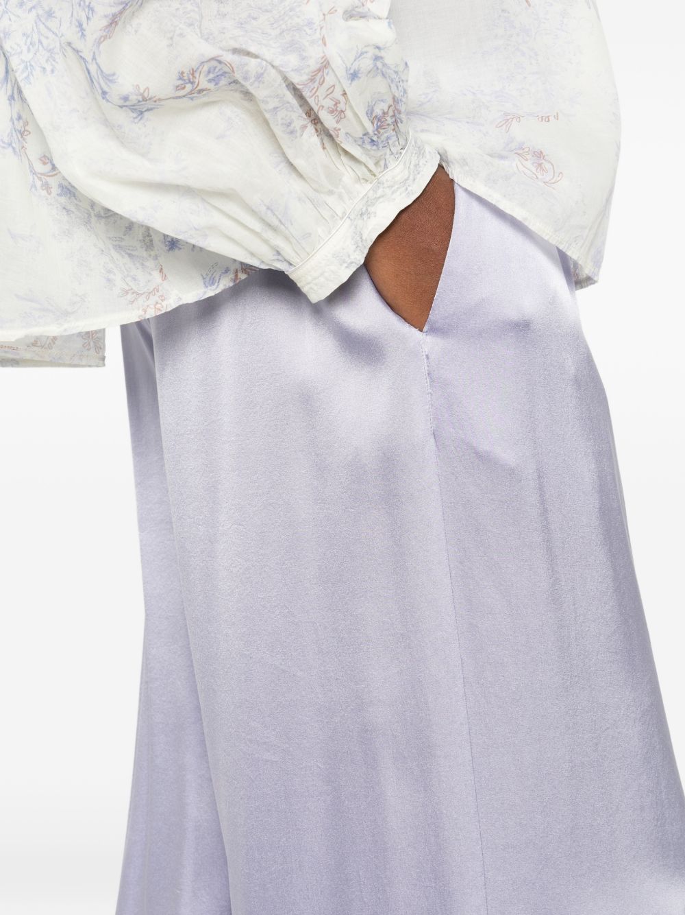 Forte Trousers Lilac Silk Elastane