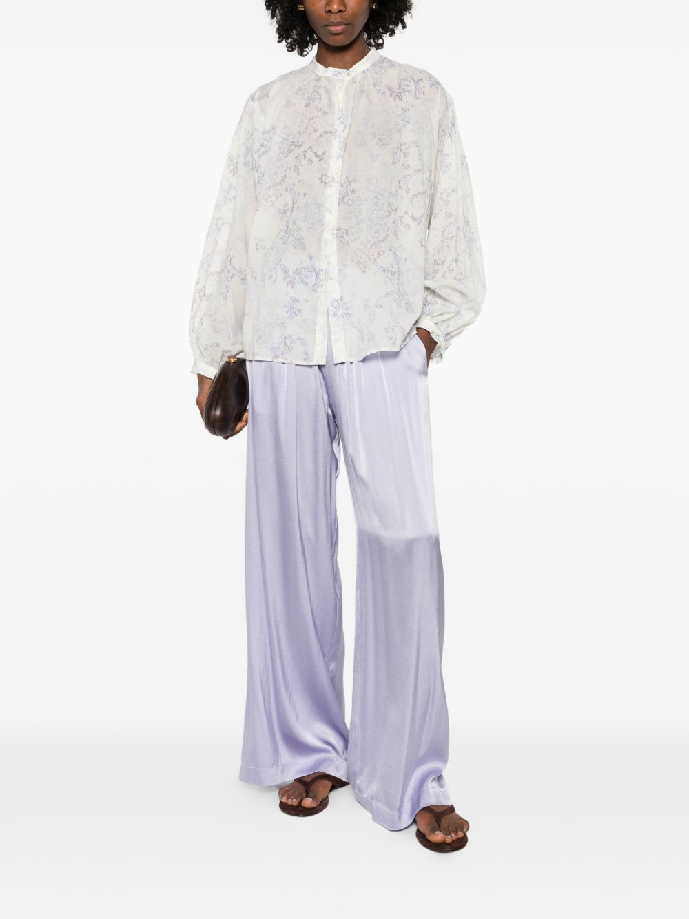 Forte Trousers Lilac Silk Elastane