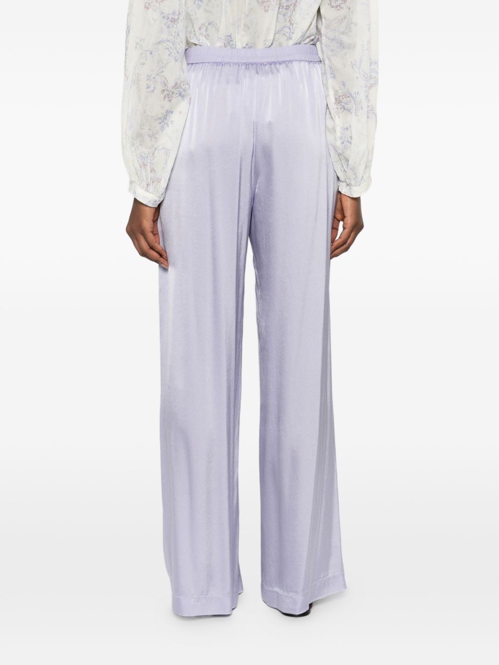 Forte Trousers Lilac Silk Elastane