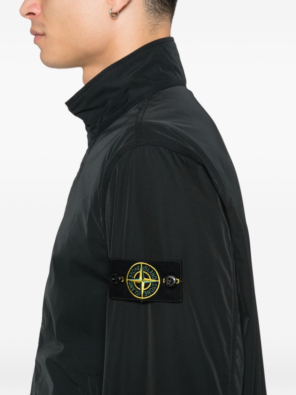 Stone Island Coats Black Poliestere