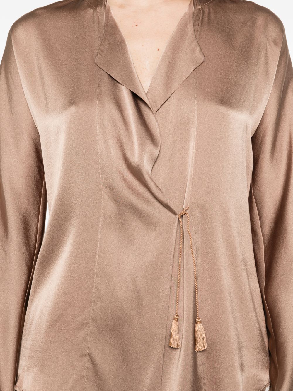 Forte Shirts Brown Silk Elastane
