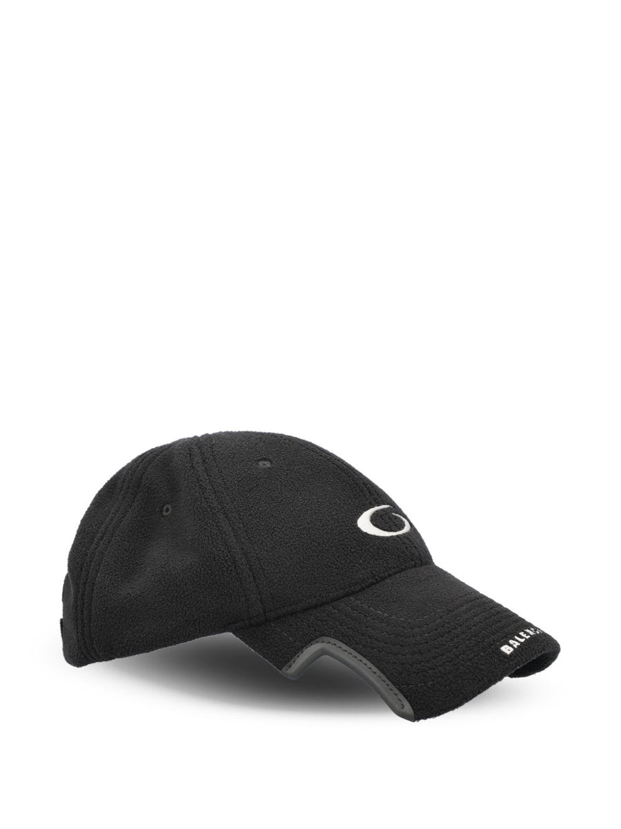 Balenciaga Fleece Baseball Cap — Black