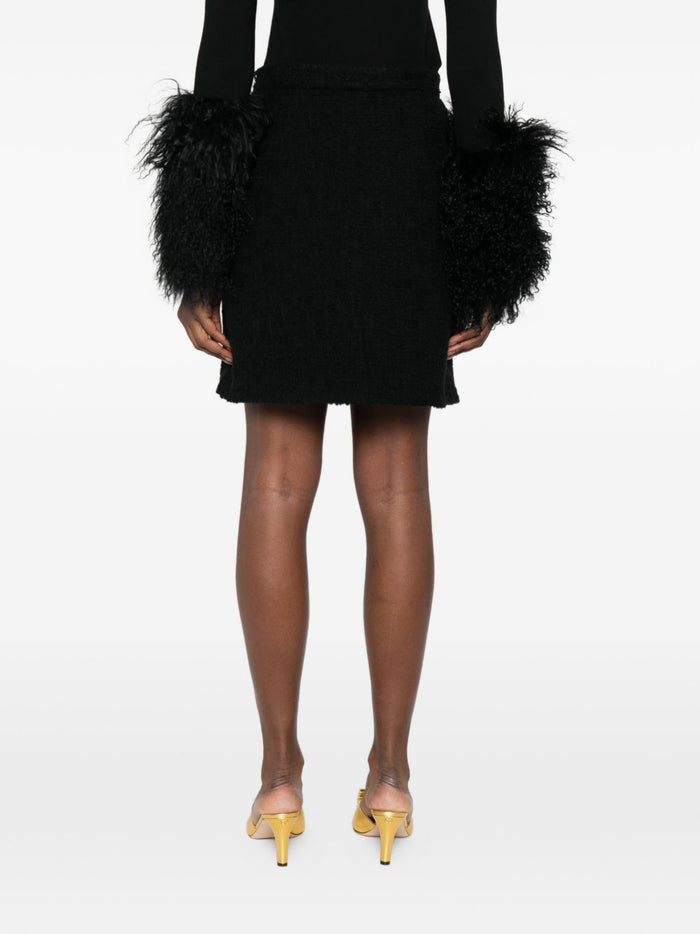 Valentino Skirts Black Polyamide Virgin Wool