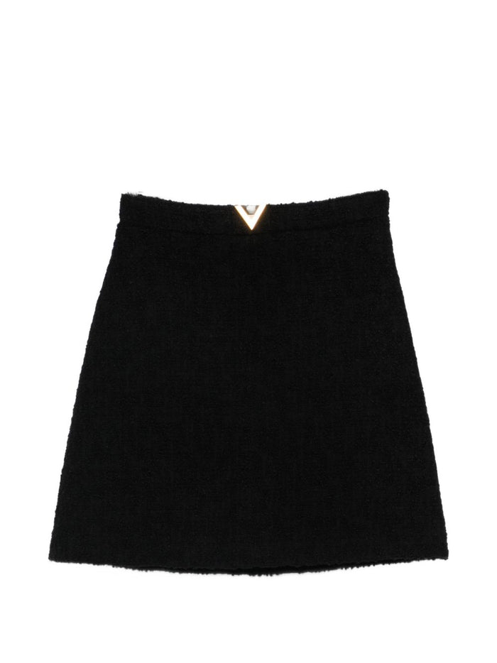 Valentino Skirts Black Polyamide Virgin Wool