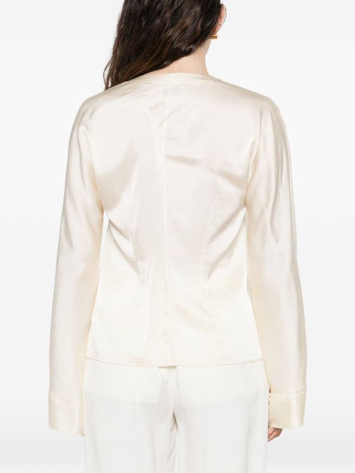 Forte Shirts White Silk Elastane