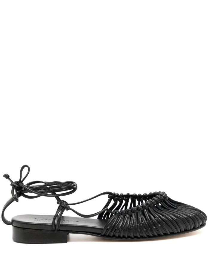 HEREU Flat shoes Black Leathear