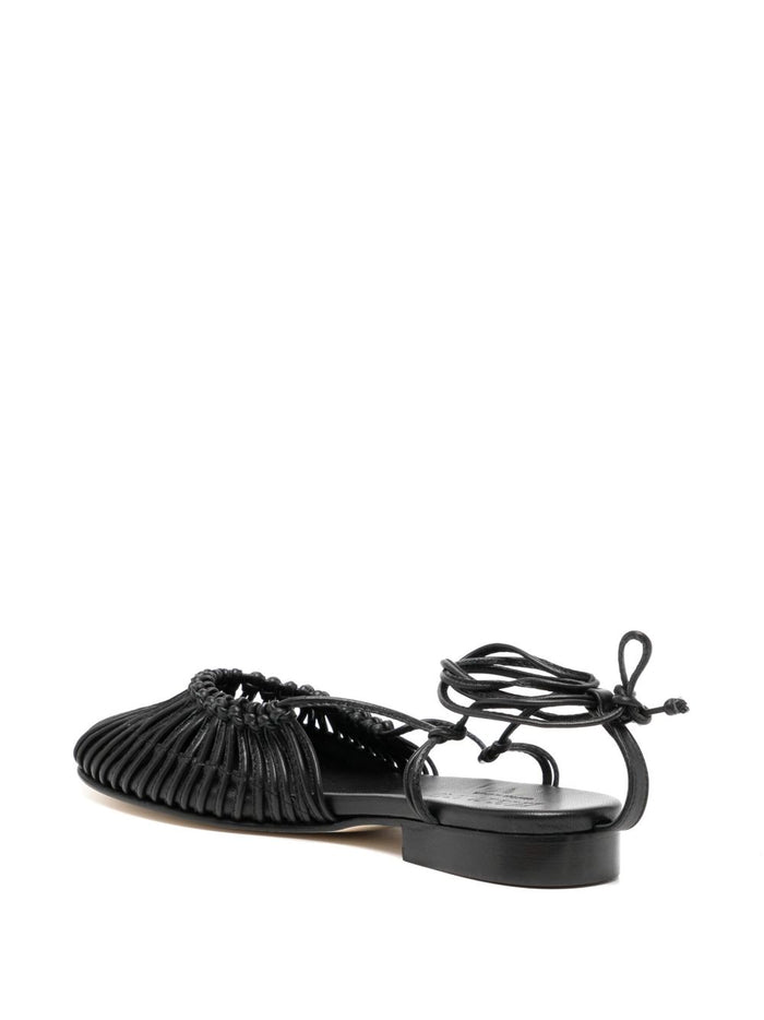 HEREU Flat shoes Black Leathear