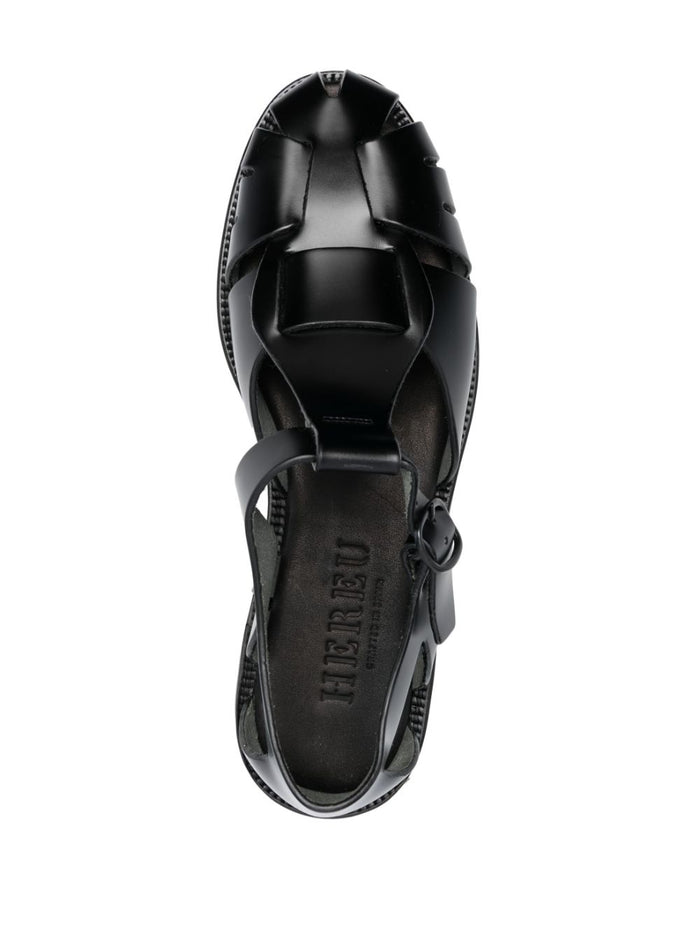 HEREU Sandals Black Leatehr