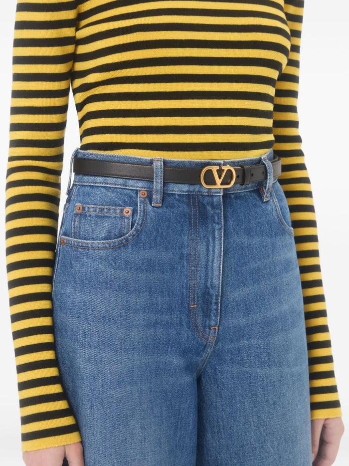 Valentino Garavani Belts Black Calf Leather