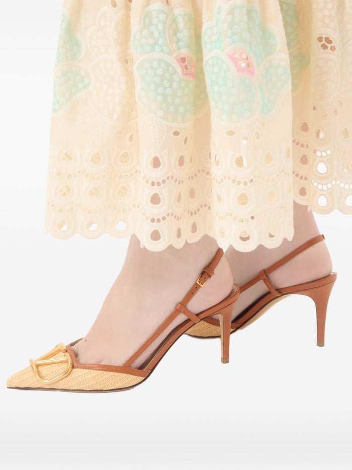 Valentino Garavani With Heel Beige Cotton Viscose