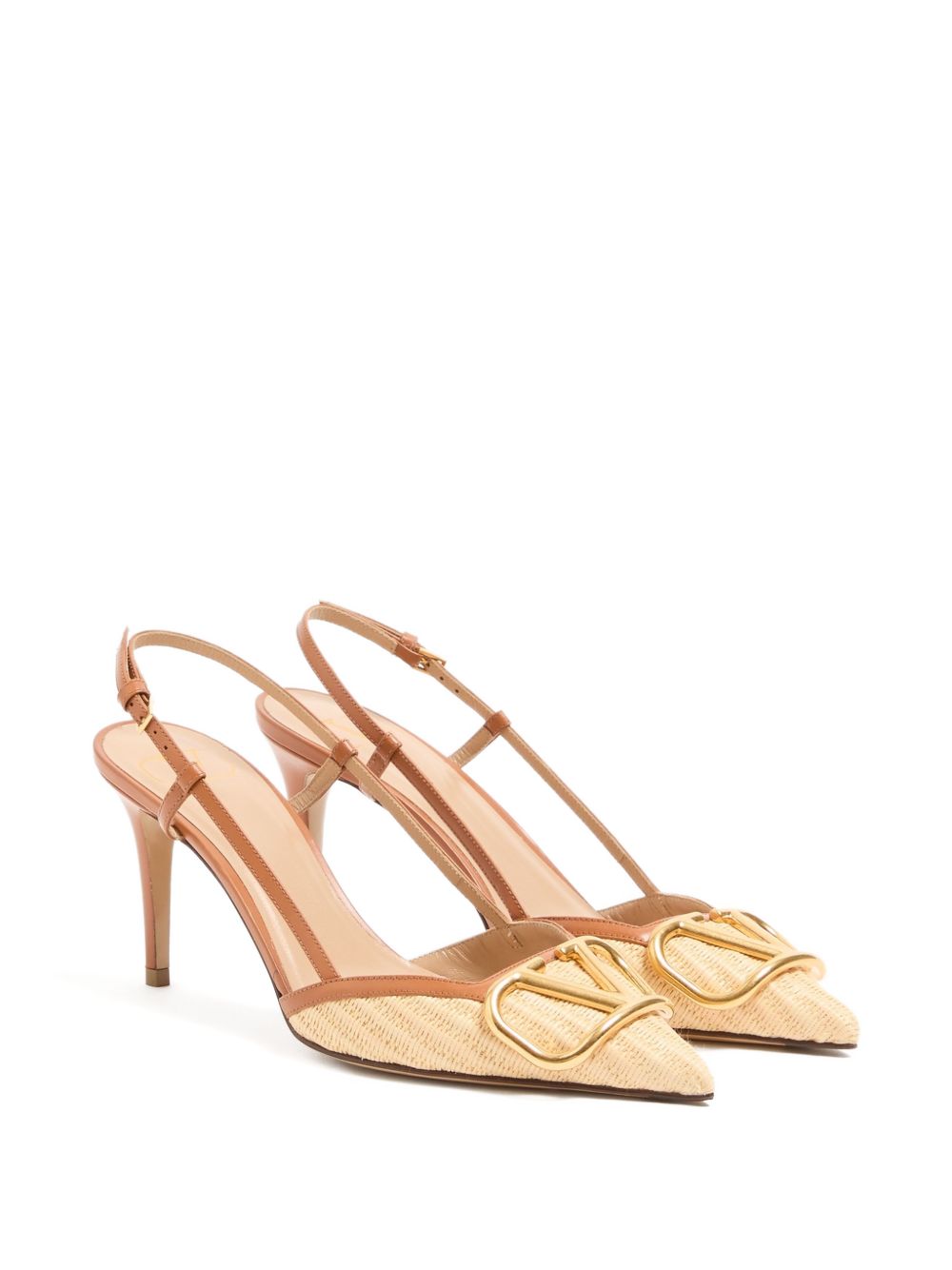 Valentino Garavani With Heel Beige Cotton Viscose