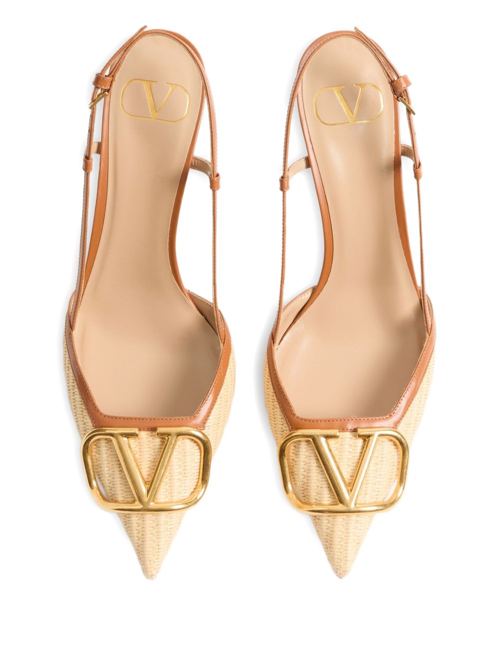 Valentino Garavani With Heel Beige Cotton Viscose