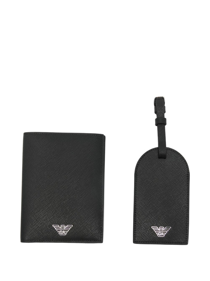E.ARMANI EXCLUSIVE PRE Wallets Black Polyurethane