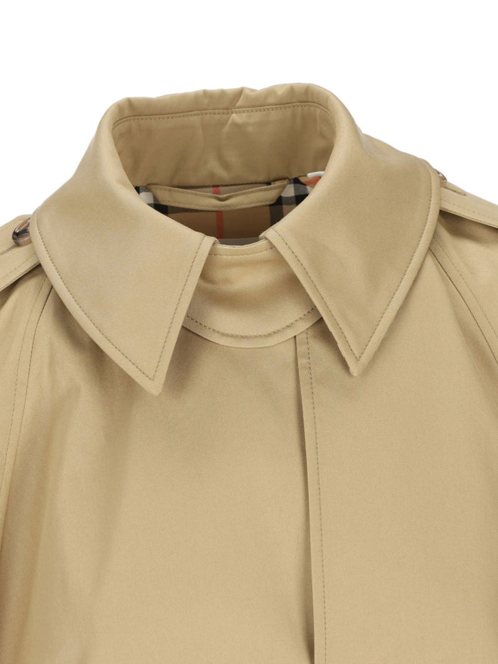 Burberry Coats Beige Cotton