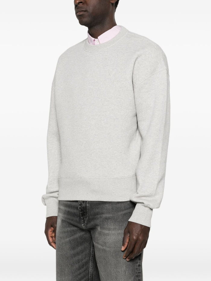 Ami Paris Sweaters Grey Cotton