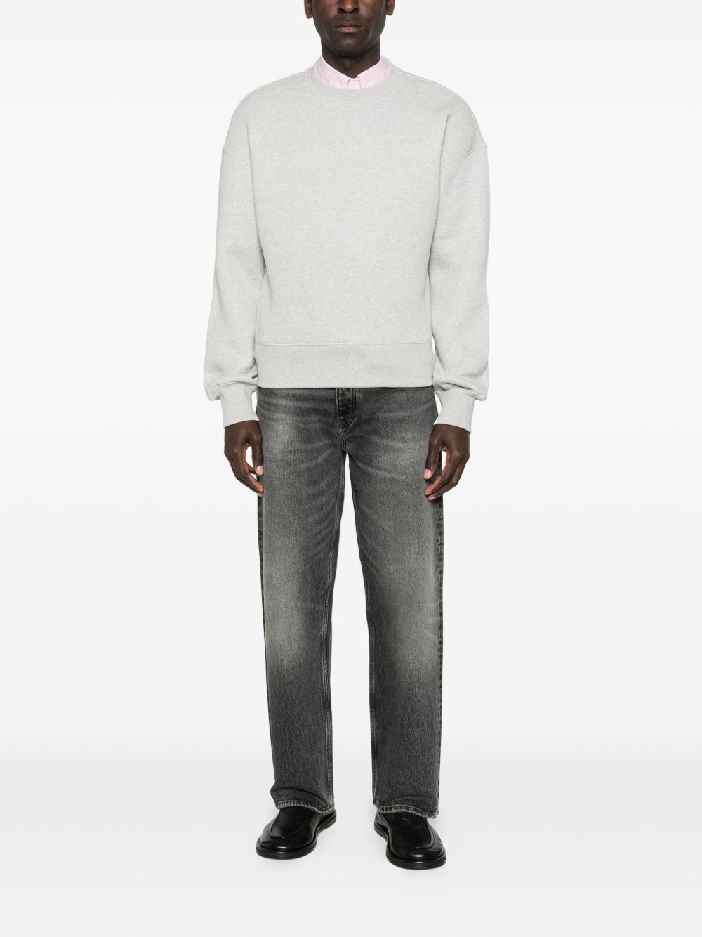 Ami Paris Sweaters Grey Cotton