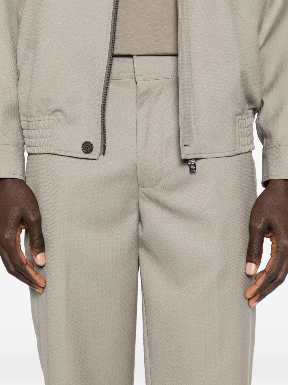 Emporio Armani Trousers Dove Grey Virgin Wool