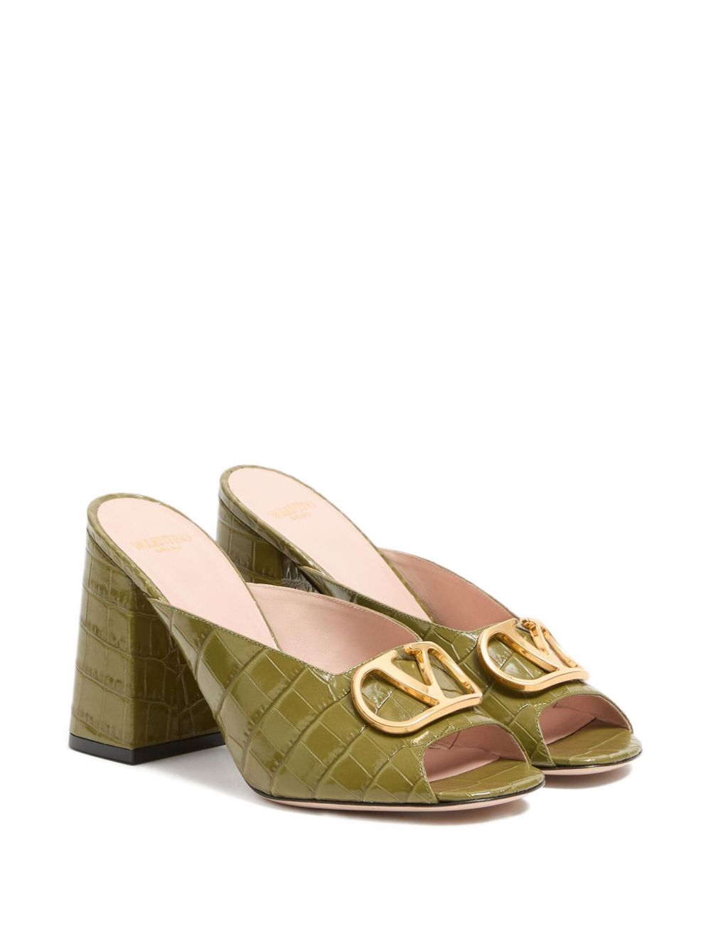 Valentino Garavani Sandals Green Calf Leather