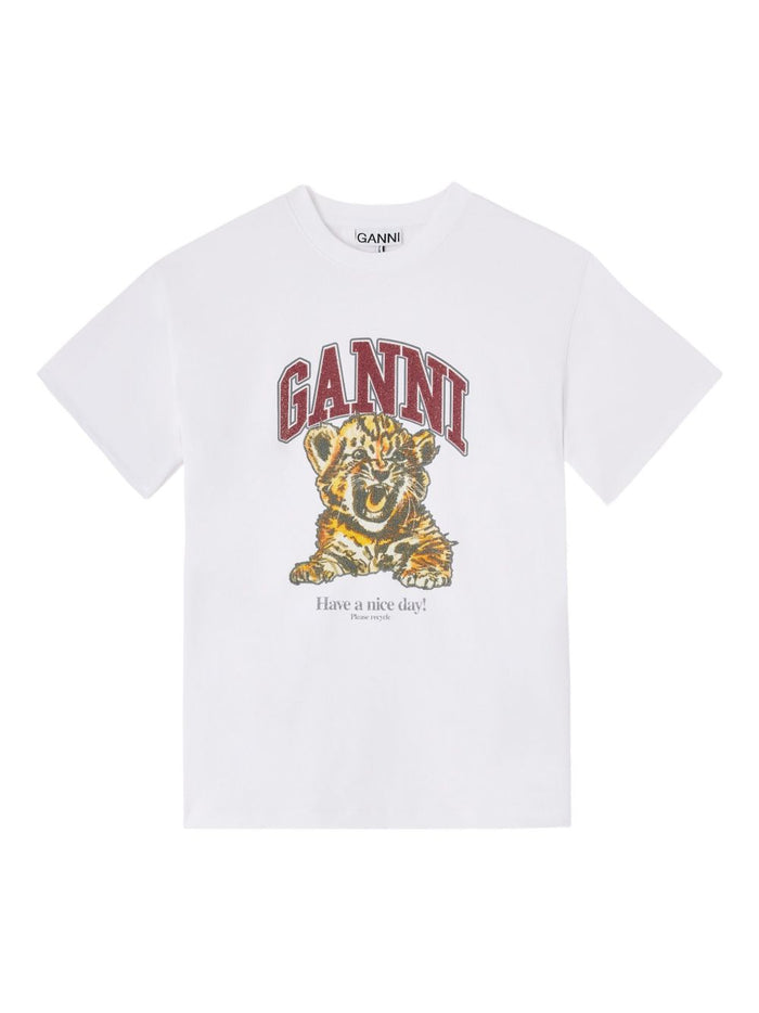 GANNI T-shirts and Polos White Organic Cotton