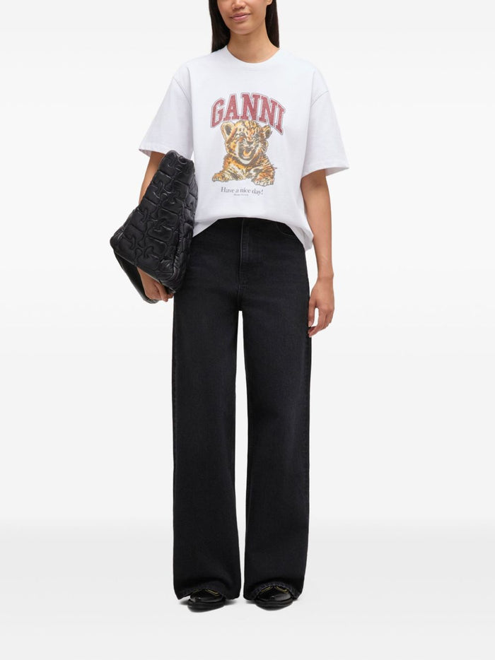 GANNI T-shirts and Polos White Organic Cotton