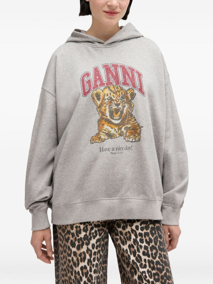 GANNI Sweaters Grey Organic Cotton