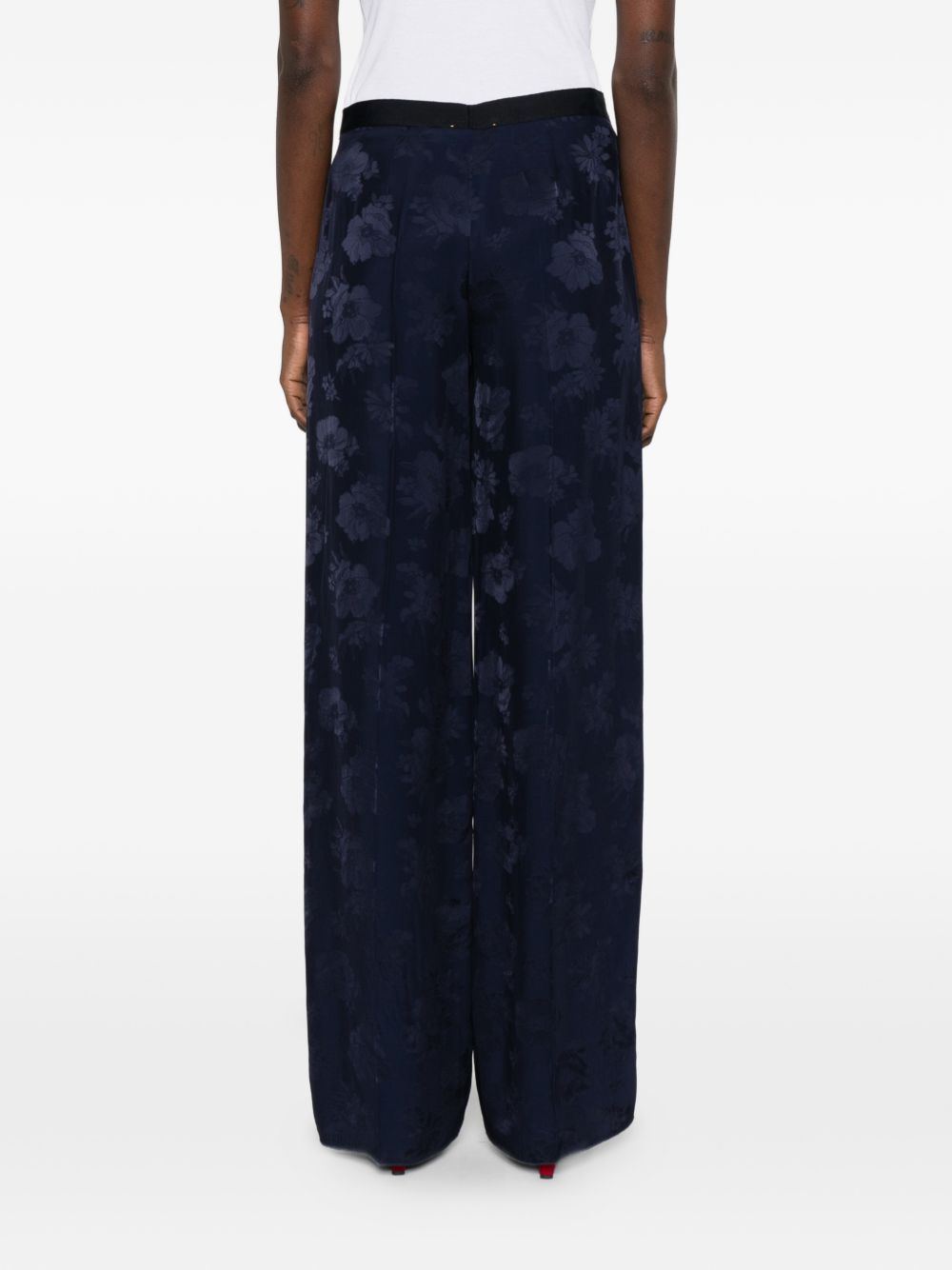 Forte Trousers Blue Acrylic Viscose