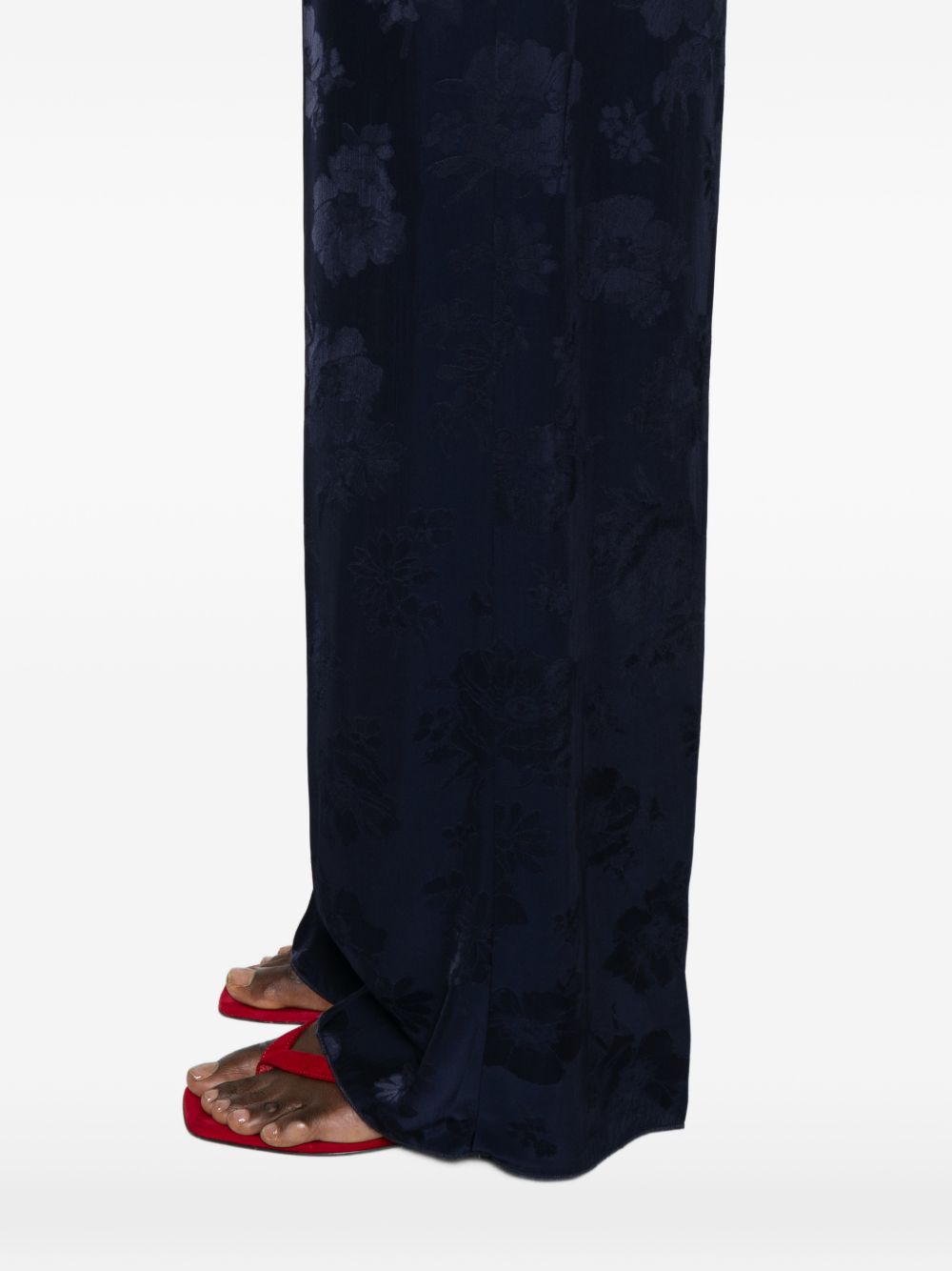 Forte Trousers Blue Acrylic Viscose
