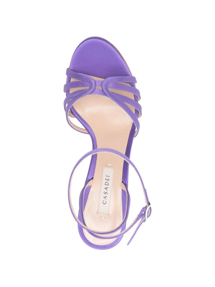 Casadei Sandals Purple Leather 100 %