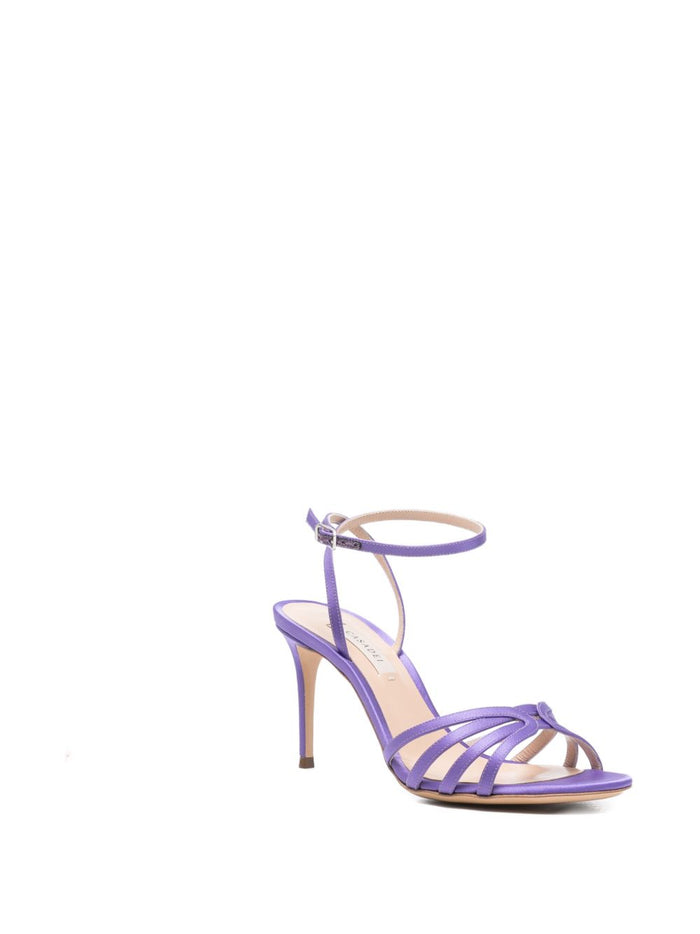 Casadei Sandals Purple Leather 100 %