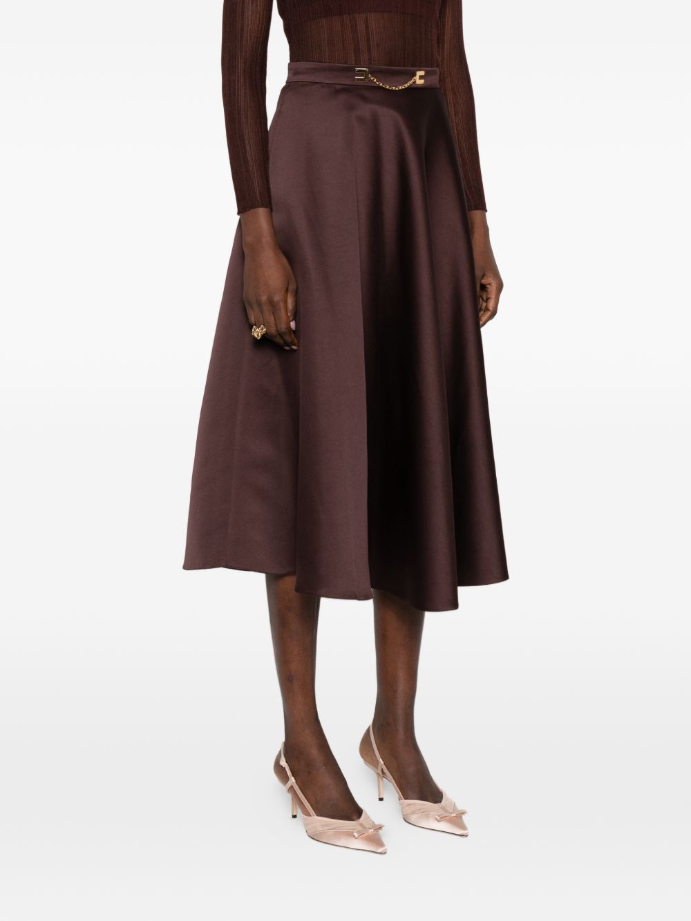 Elisabetta Franchi Skirts Brown Polyester