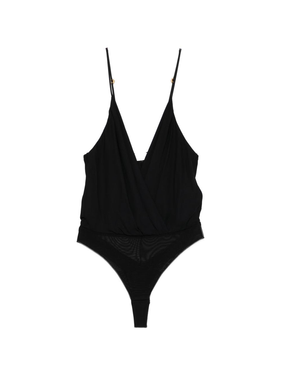 Elisabetta Franchi V-neck adjustable shoulder straps brief cut Bodysuit