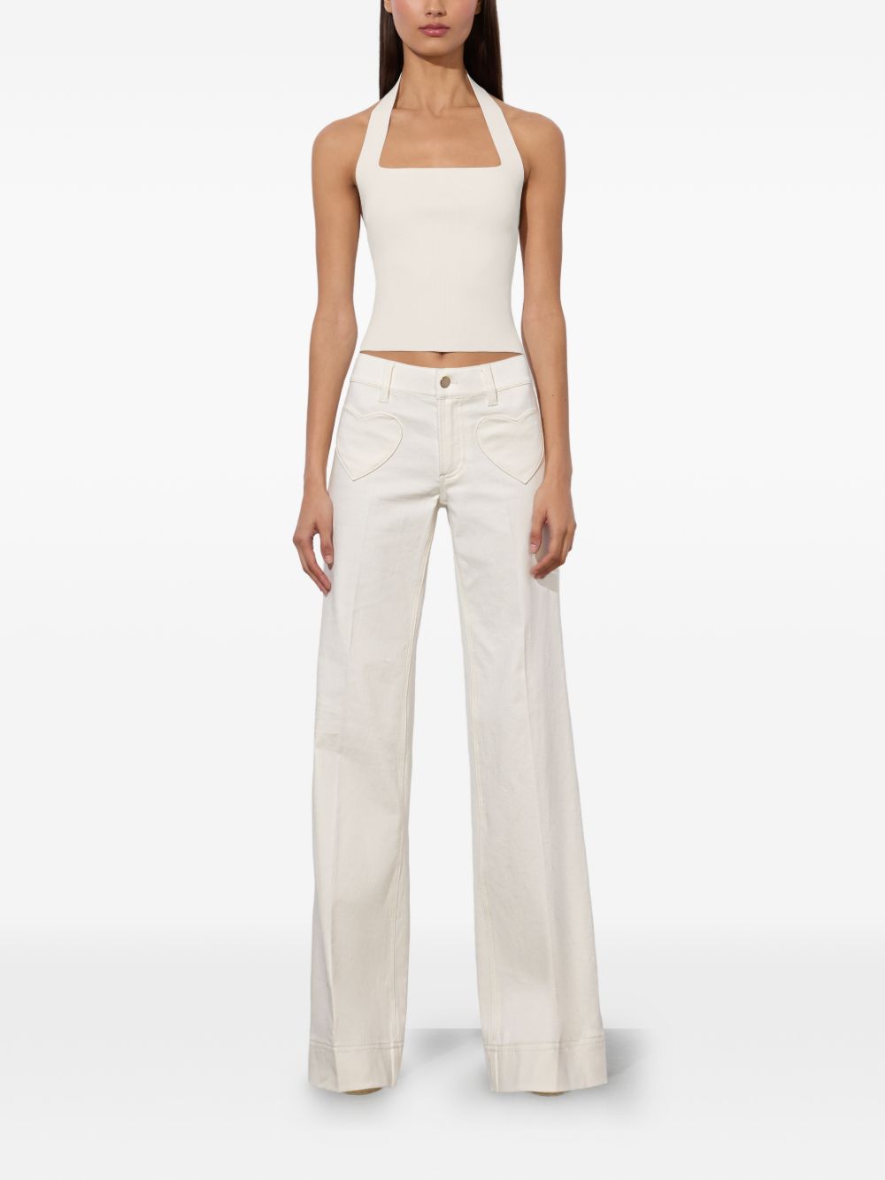 Alice + Olivia Trousers White Cotton