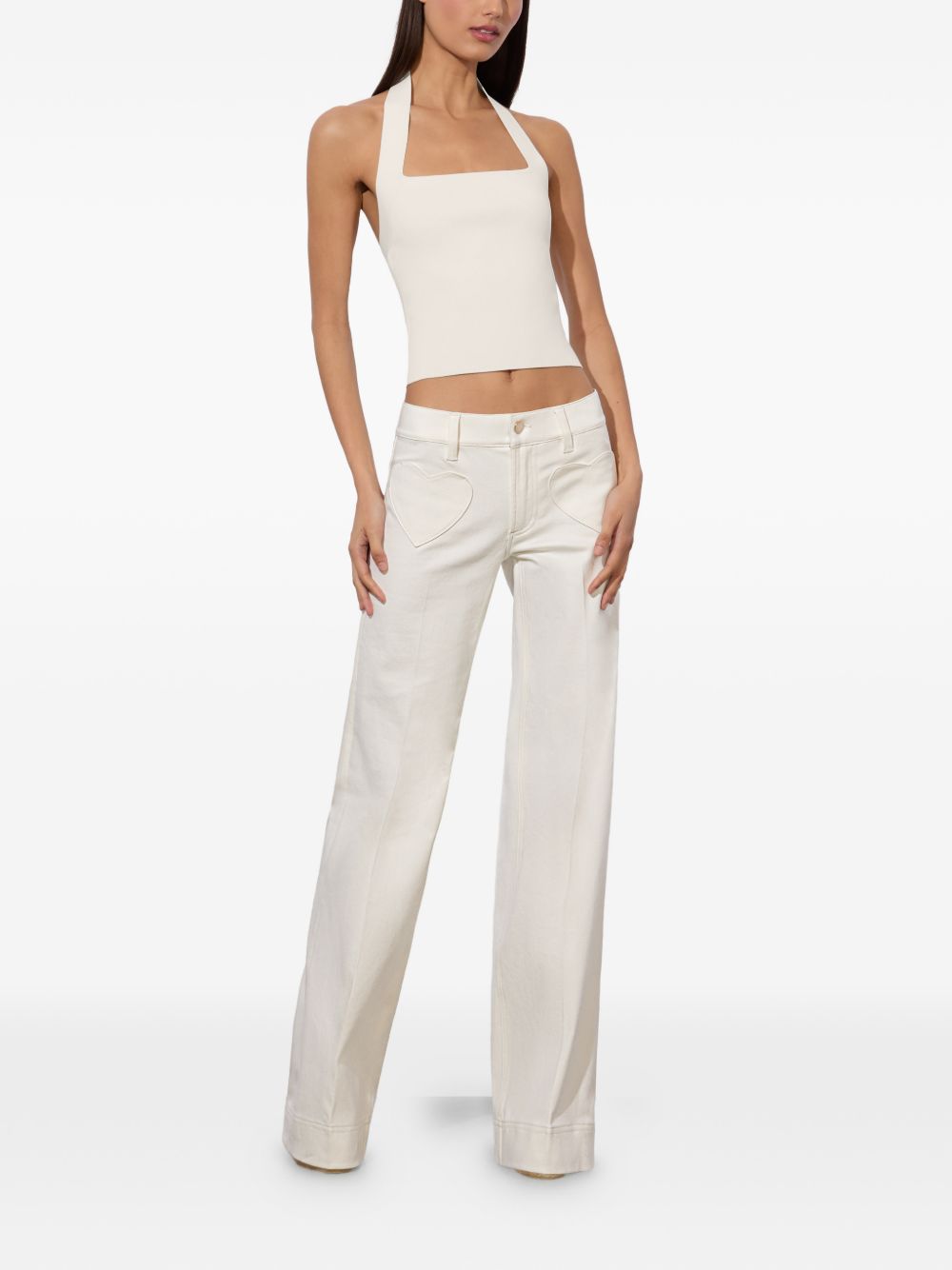 Alice + Olivia Trousers White Cotton