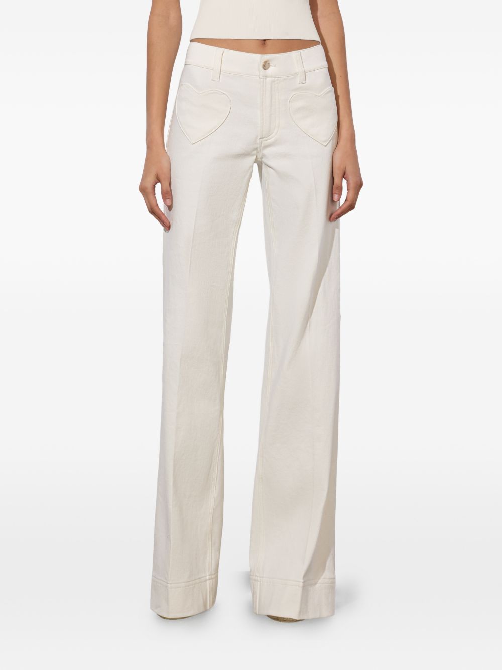 Alice + Olivia Trousers White Cotton