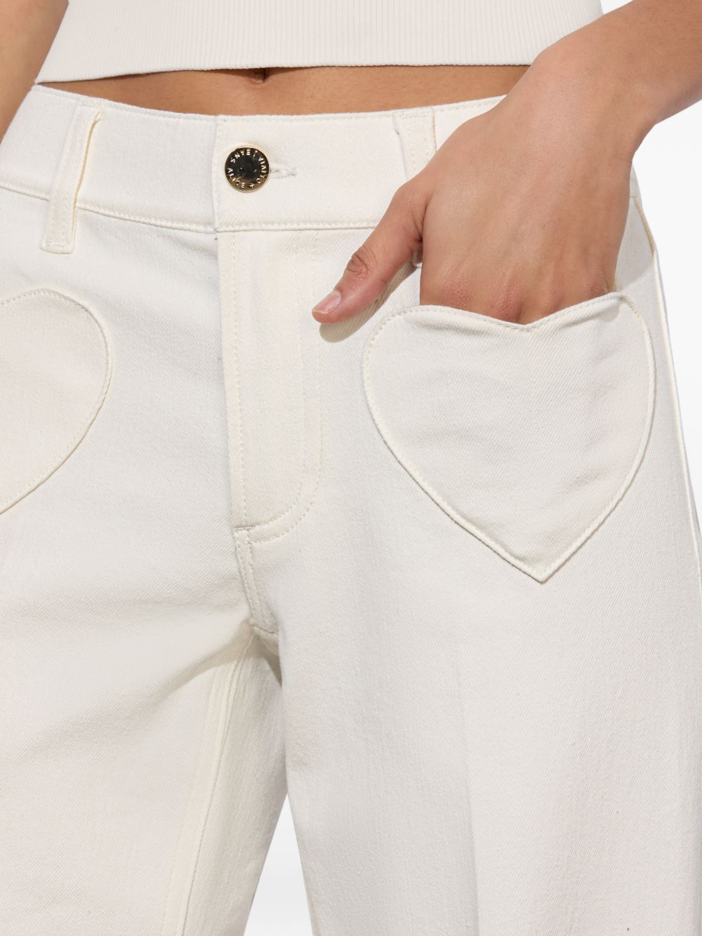 Alice + Olivia Trousers White Cotton