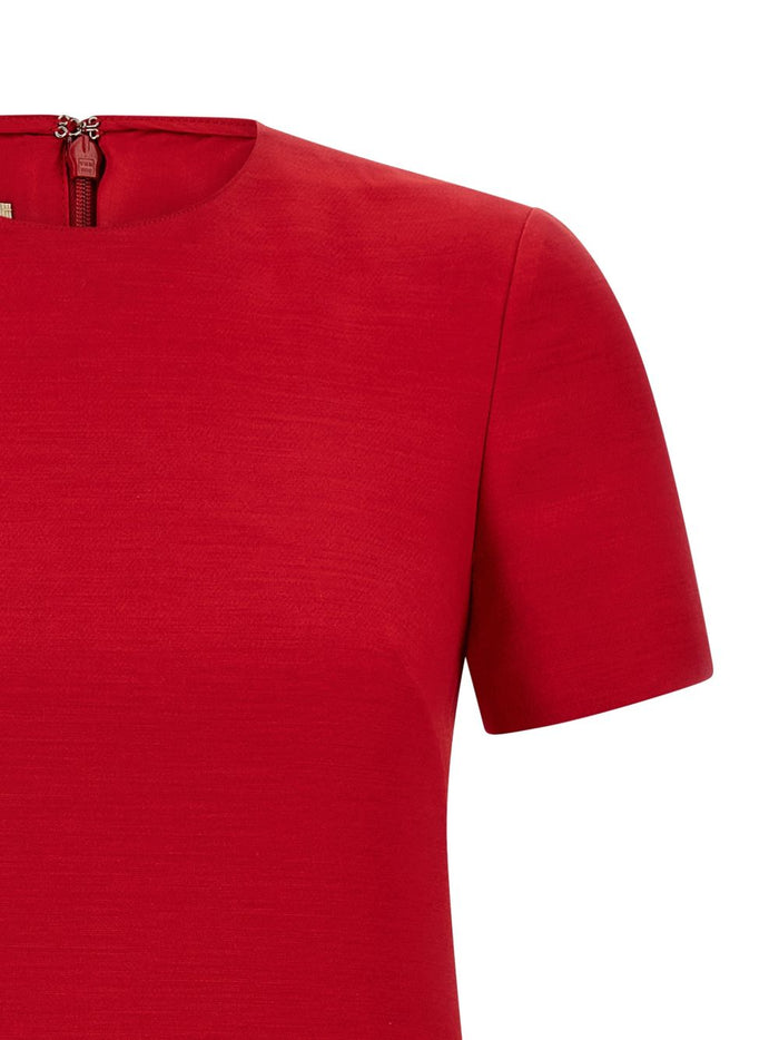 Valentino Dresses Red Silk Virgin Wool