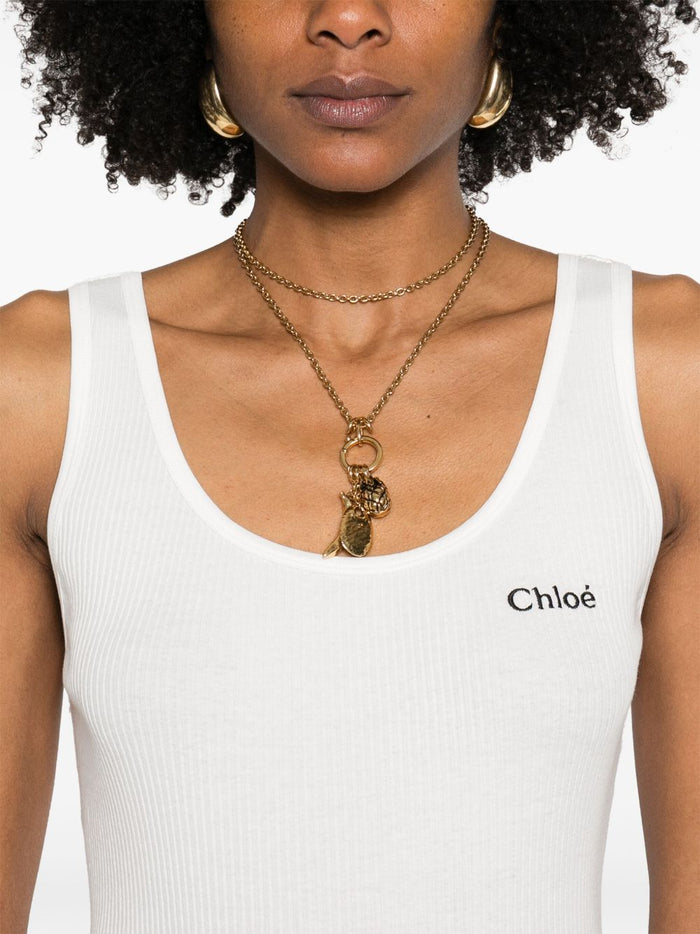 Chloè Top White Outer Shell: Cotton