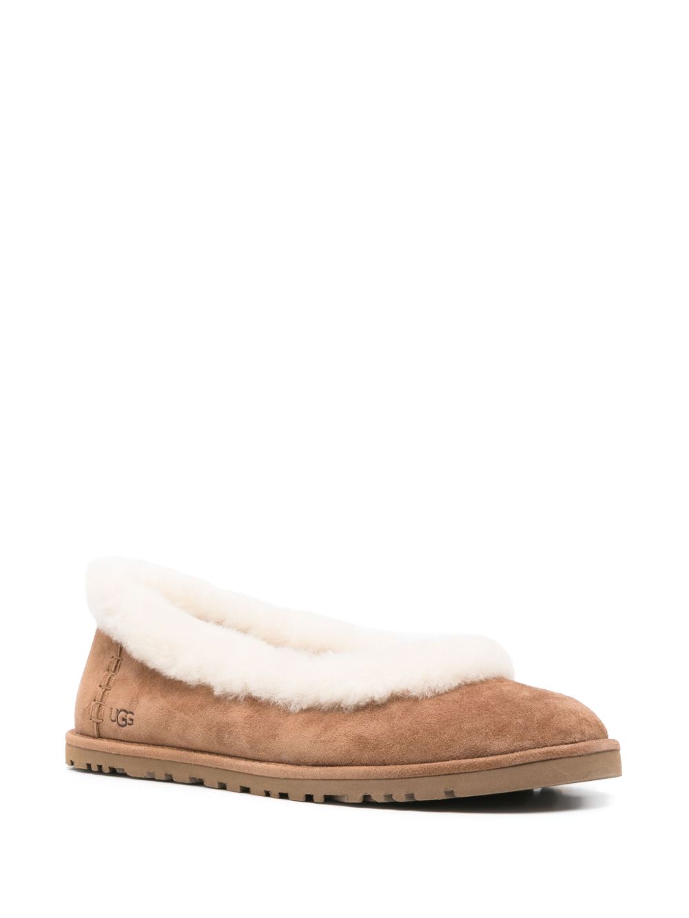 Ugg Flat Shoes Beige Suede