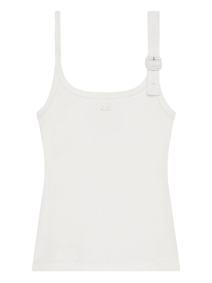 COURREGES PRE Top White Cotton Elastane