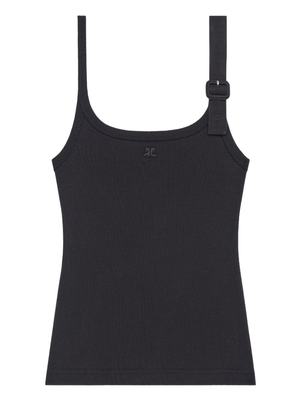 COURREGES PRE Top Black Cotton Elastane