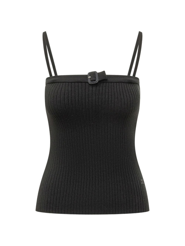 COURREGES PRE Top Black Viscose Polyester