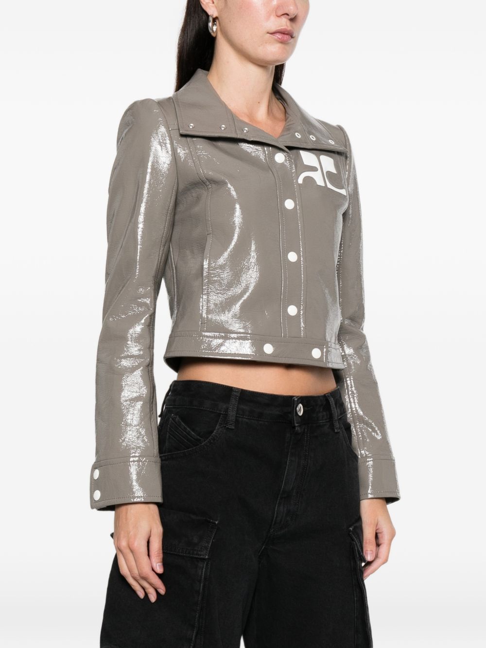 COURREGES RE-EDITION Jackets Marrone Chiaro Cotton Polyrethane Elastane