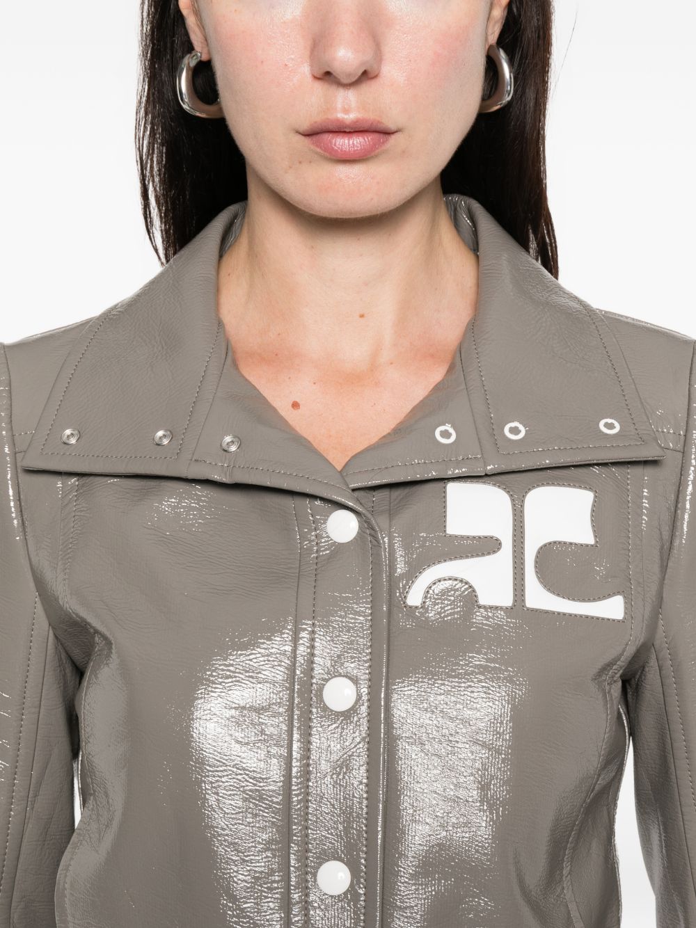 COURREGES RE-EDITION Jackets Marrone Chiaro Cotton Polyrethane Elastane