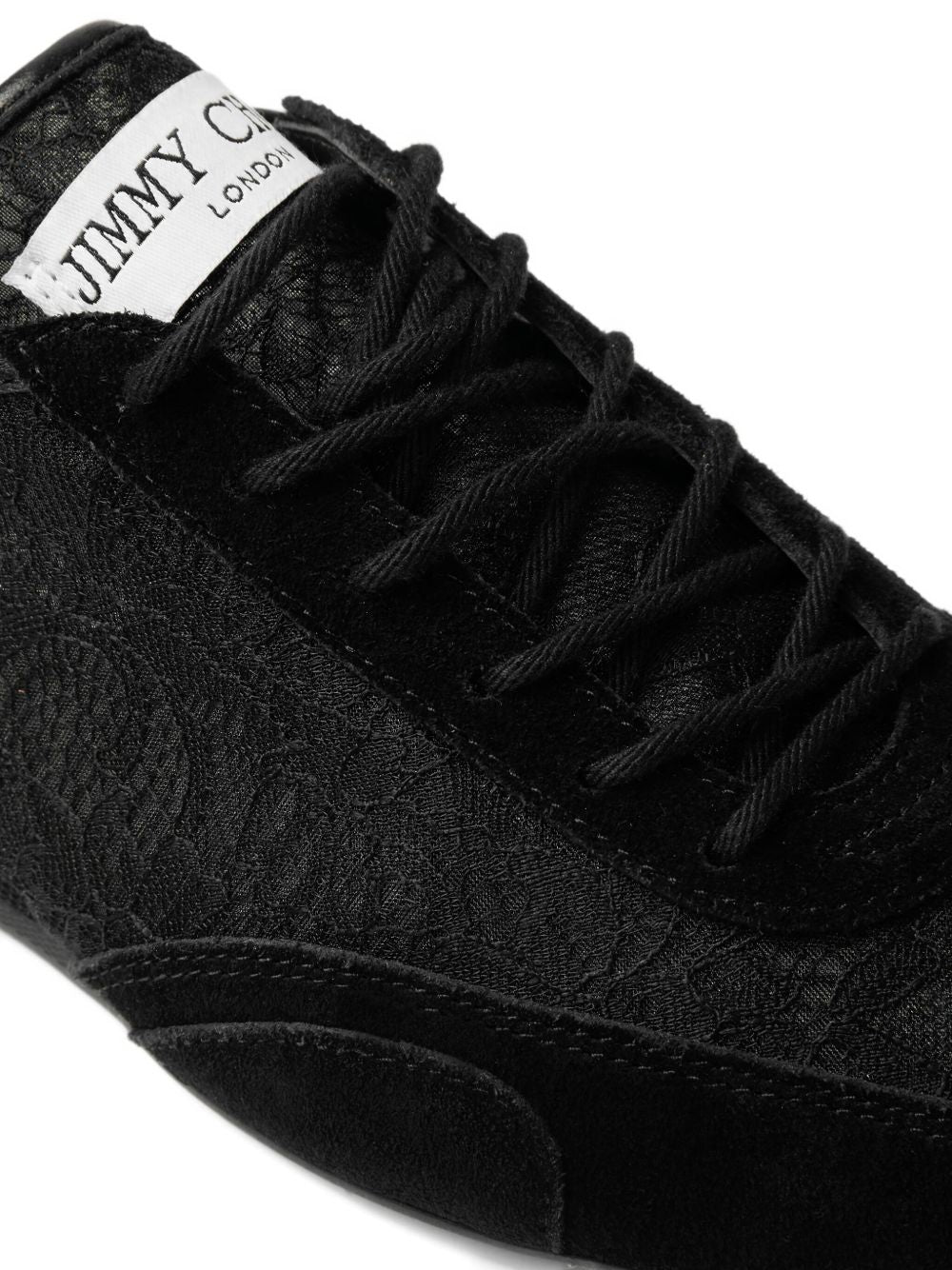 Jimmy Choo Sneakers Black Textile Leather Metal Rubber