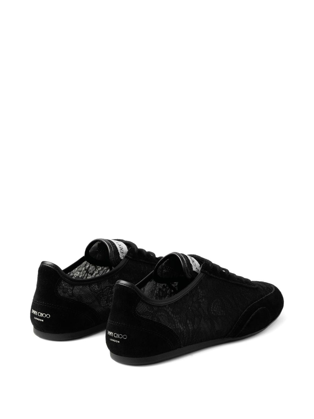 Jimmy Choo Sneakers Black Textile Leather Metal Rubber